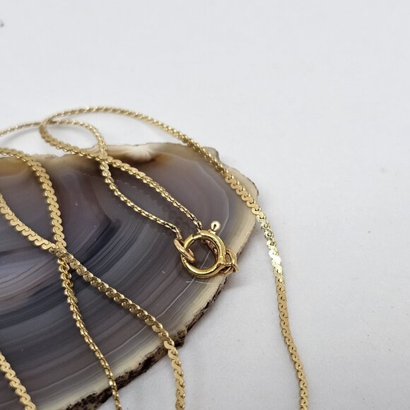 Shiny 14K Yellow Gold Flat Chain 20" 2.9 Grams - Picture 5 of 12